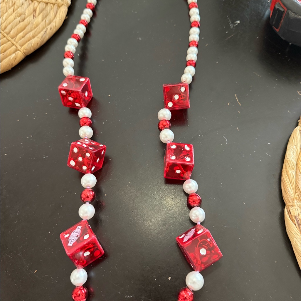 Blinky Beads Red Dice Nevklace